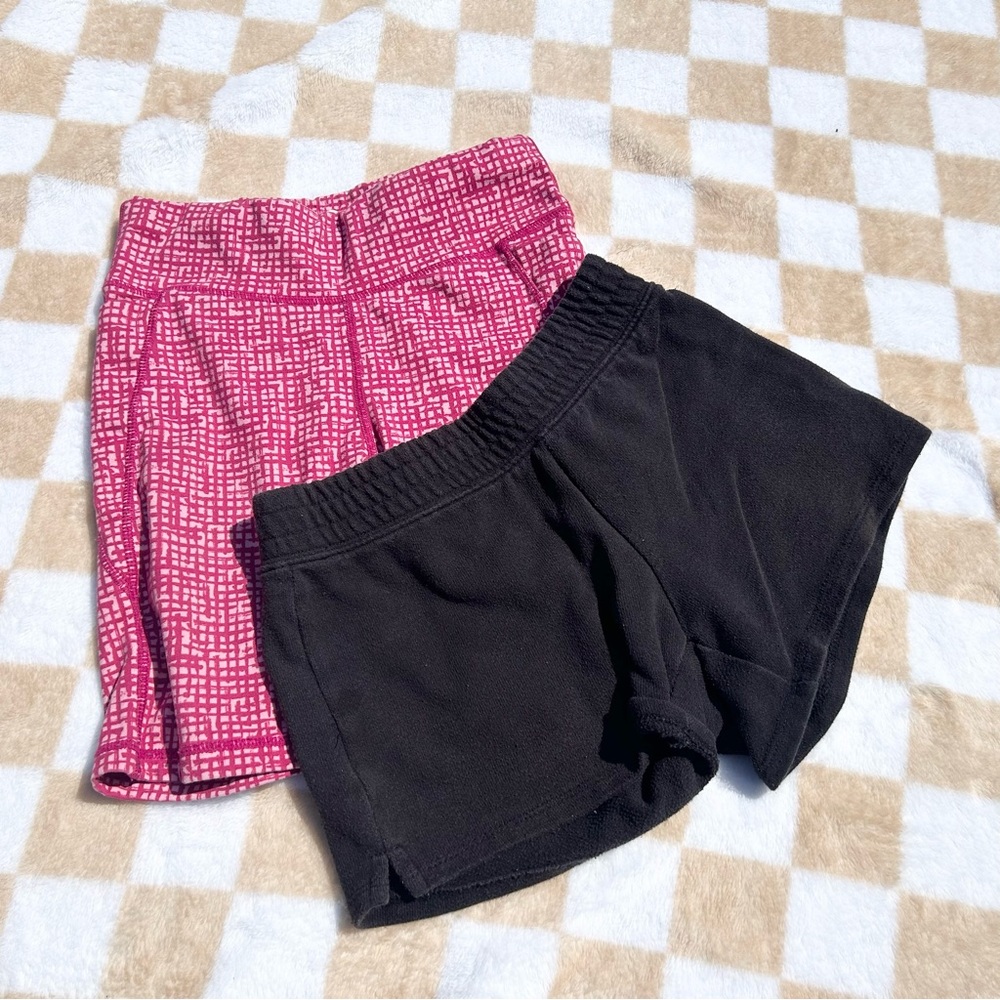 Girls Senita Athletics Pink Patterned Shorts bundle with black so shorts